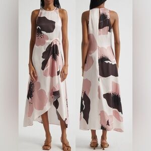 NWOT Reiss Michalie Floral Sleeveless Midi pink Dress Sz 6